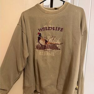 Vintage Wildlife Outdoor Life Men's Sweater - Tan